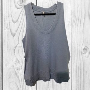 Free People Gray Ribbed Relaxed Tank Top